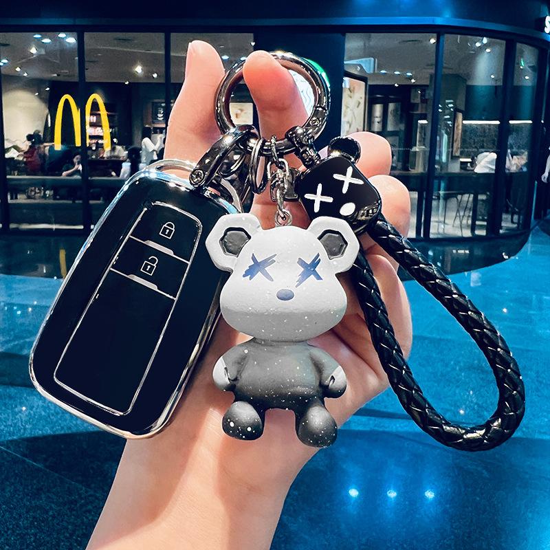 Luxury 2-Button Dual-Engine Protective Key Shell for Toyota Highlander