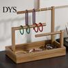 Desktop Storage Rack Wooden Headband Holder Stand, Hair Accessories Organizer Tray for Hairbands, Scrunchies, Wood Ties, Bows & Clips, Jewelry Display