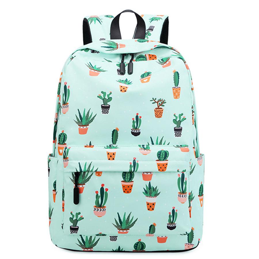 Cactus Pink Plants Shoulder Backpack Messenger Crossbody Laptop Bag Student Bookbags for Kid Girls Boys