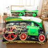 Steam Locomotive, Old-Fashioned, Shabby Train, Transportation, Digital Printing, Three-Piece Bed Sheet