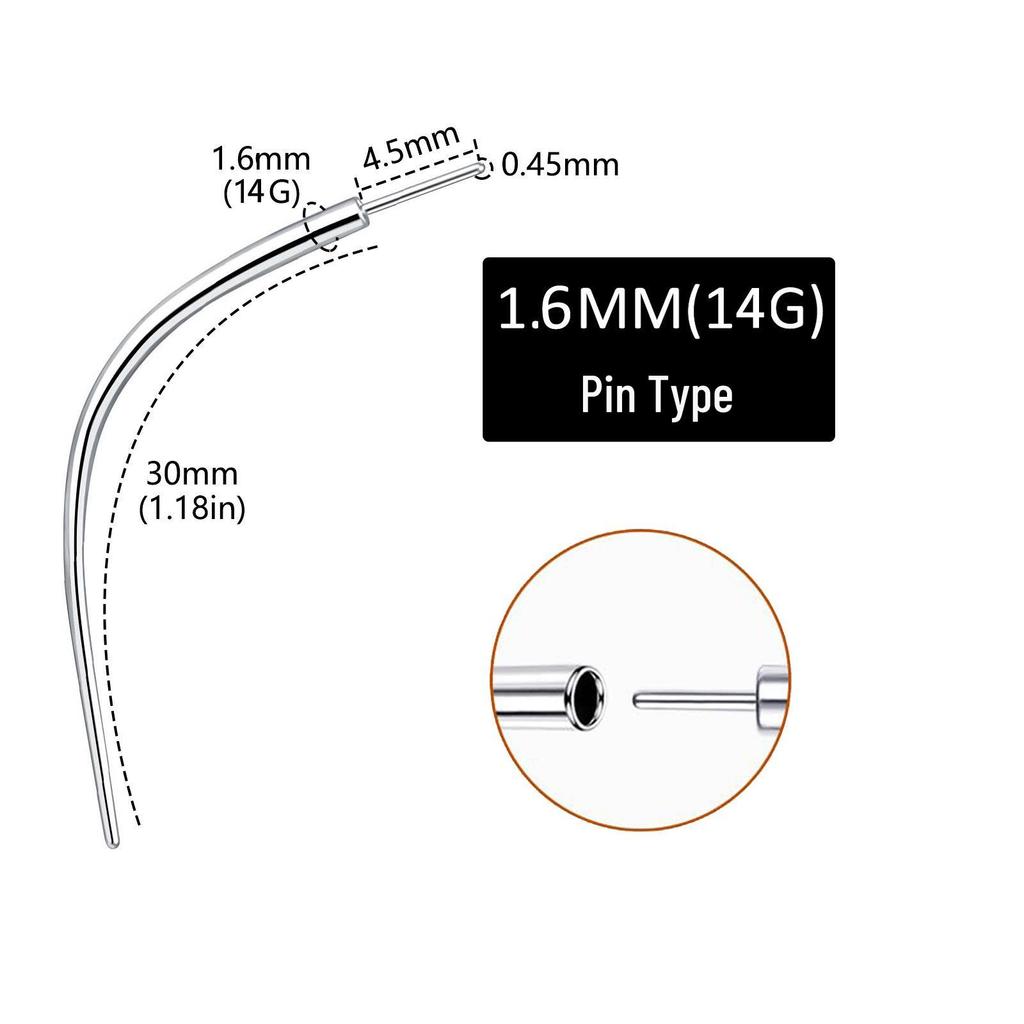 316 Stainless Steel Threaded Guide Pin for Piercing and DIY Tool