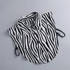 Perfect Match Women'S Autumn And Winter Pointed Fake Collar Zebra Pattern Shirt Detachable Collar Half-Shirt Spring False Collars Tie