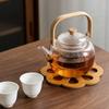 Thickened Wooden Trivets for Hot Pots Pans Hollow Carved Heat Resistant Coasters Non-Slip Round Wood Hot Pads for Kitchen Decor