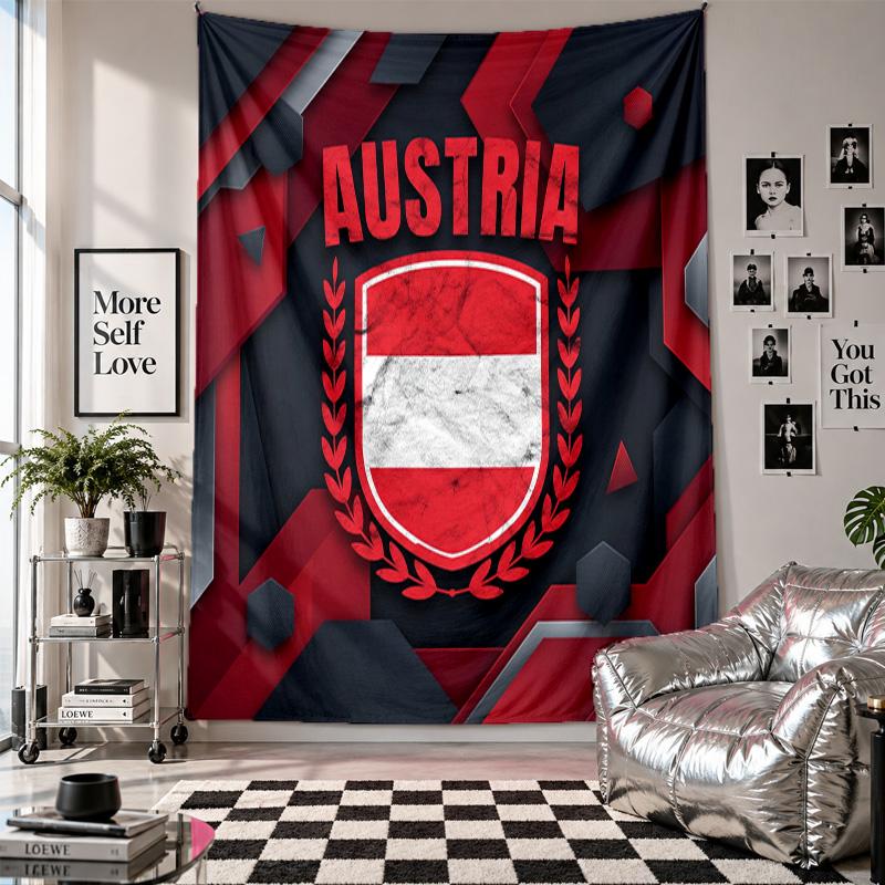 Austria Football Wall Tapestry Home Decor Wall Hanging Cloth for Bedroom Living Room Background