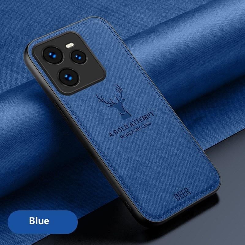 Fabric Deer Pattern Matte Cloth Leather Protection Hard Phone Cover for Realme GT 7 Pro 5G Shockproof Soft Bumper Cover