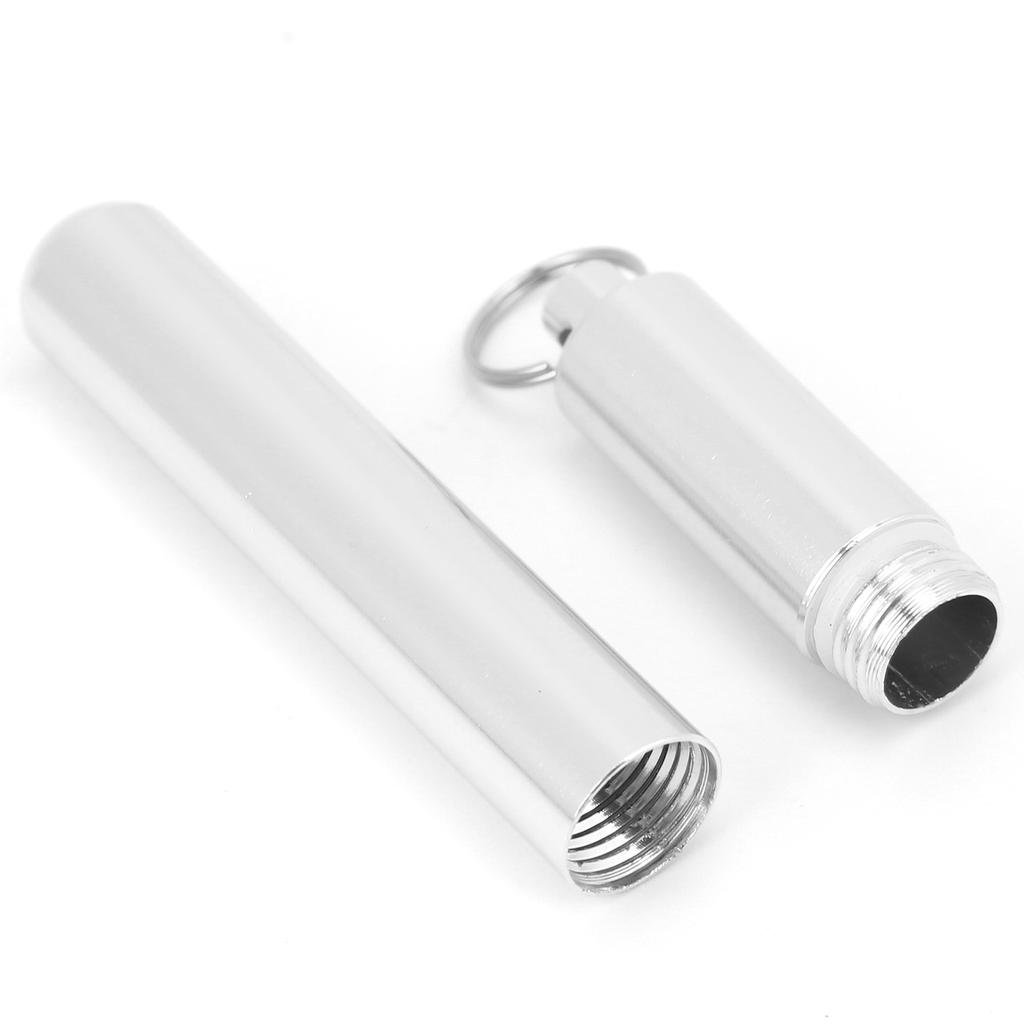 Recipiente de Palito de Dente de Liga de Alumínio à Prova d'Água Portátil Chaveiro Palito de Dente Reutilizável