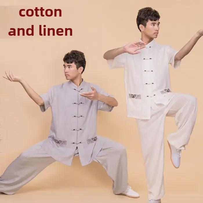Xiaoheshan Men's & Women's Spring/Autumn Tai Chi Martial Arts Cotton-Linen Clothing for Middle-Aged & Elderly