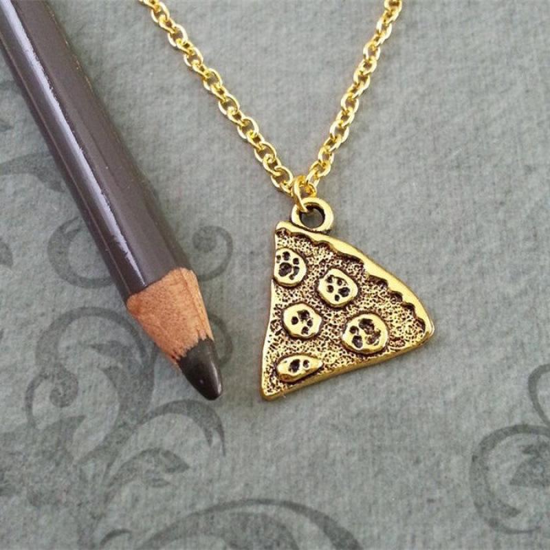 Gold Pizza Slice Charm Necklace - Hot Selling Pizza Pendant