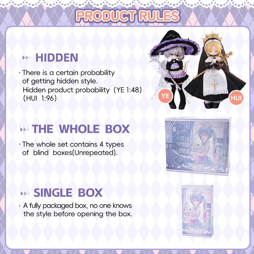 Genuine In Stock Asymptomatic Series 1/12bjd Blind Box Anime Action Movable Joint Doll Mystery Box Desktop Cute Trendy Toy Gift