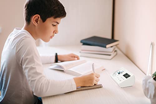 Seiko Clock Ceas deșteptător Ceas de masă Educațional Calcul Suta Pătrată Model Hideo Kageyama Timp de studiu Alb 60 x 160 x 88 mm BC418W