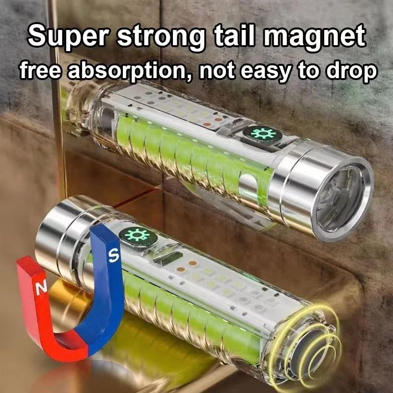 USB Wiederaufladbare LED Taschenlampe LED Mini Schlüsselanhänger Licht Multifunktionale Tragbare Taschenlampe Handlampe für Camping Spaziergang Angeln