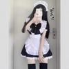 Cute Lolita Bunny Girl Cosplay Black and White Maid Outfit Lolita Dress Women's Skirt