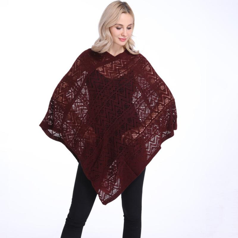 Large Size Women's Hoodie Loose Hollow Irregular Pullover Top Cape Sweater One Piece Hair Replacement