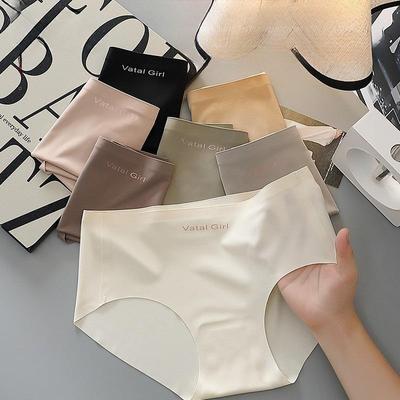 Lenjerie de corp pentru femei Chiloți din bumbac Crotch, fără sudură, din mătase de gheață