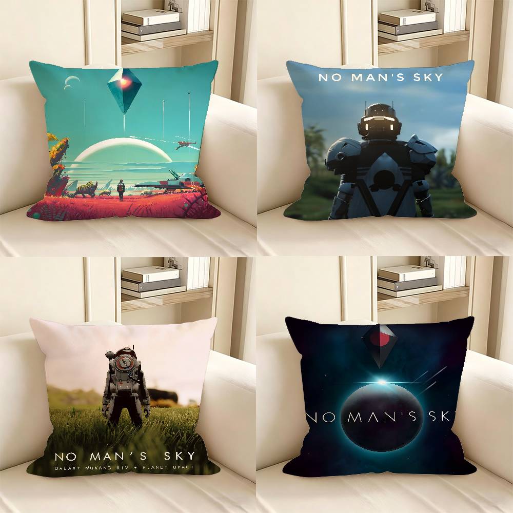 pc No Man S Sky Space Game Classic Anime Pillow Case Fashion Square Pillowcase Bedroom Sofa Room Ins Decoration Leisure