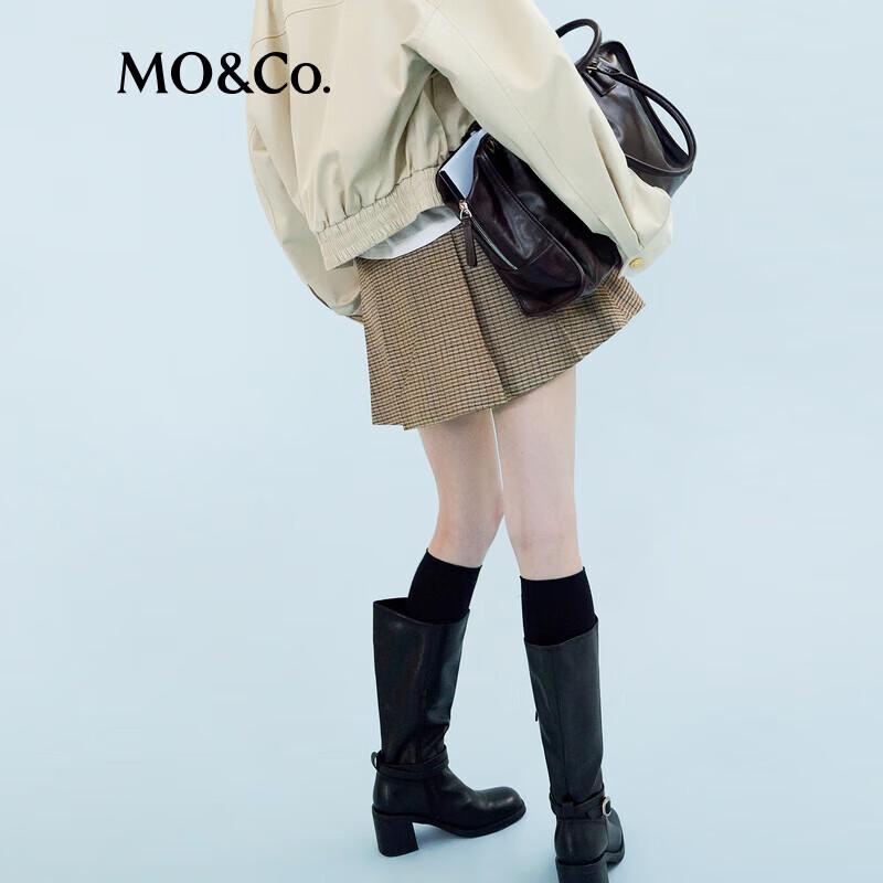 MO&Co. Pleated Plaid A-Line Skirt Shorts