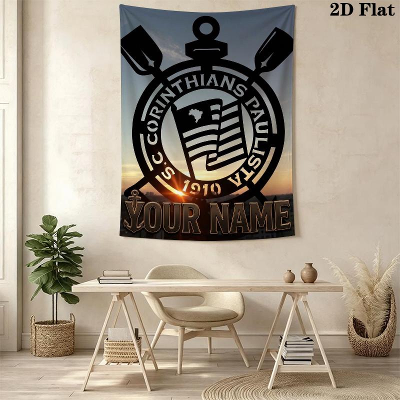 Custom Name Corinthians Wall Tapestry Aesthetic Wall Hanging Printed Fabric Blanket Decorative Tapestries for Bedroom Living Room Home Decor
