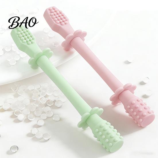 Infant Soothing Chew Toy Baby Silicone Teething Toy, Food-Grade Bite Soother for Gum Seamless One Piece Teether Relief, Anti-Finger Biting Stick,