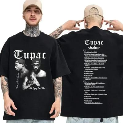 2024 Rapper Tupac 2pac Grafické Pánské Ležérní Tričko s Krátkým Rukávem Hip Hop Street Wear Vysoce Kvalitní Módní Bavlněné Tričko