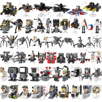 MOOXI Seria Anime Skibidi Toilet Figurki Kamerzysta Robot Bojowy Klocki Model MOC Klocki DIY Zabawki Montessori Prezenty dla Dzieci
