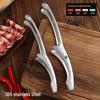 Retro Korean Style 304 Stainless Steel BBQ Grill Tongs with Round and Sharp Heads for Self-Service Restaurants