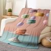 Macaron balloon cake pattern Flannel printed blanket suitable for all seasons suitable for living room office sofa and travel