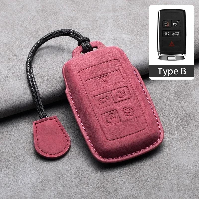 Leather Car Key Case Cover Holder Shell Keychain for Land Rover Range Rover Sport Discovery 3 4 Elander 2 Evoque Accessories