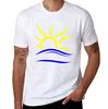 Unisexs Cotton TShirt with Sun  Wave Graphic Casual Summer Short Sleeve Tee for Beach Vacation Daily Wear