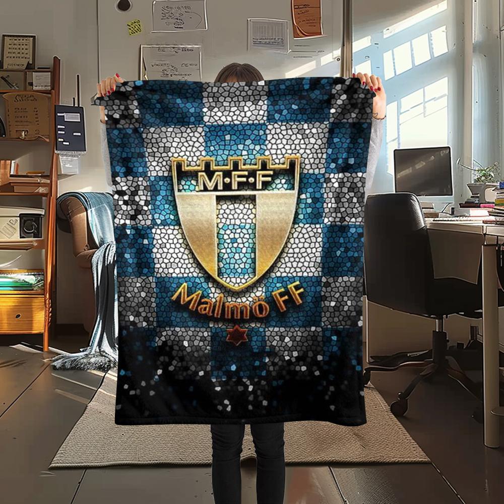 1Pc malmö ff  Print Flannel Blanket, High quality Comfortable for All Seasons, Home Decor, Warmth and Comfort, Perfect for Christmas GiftS