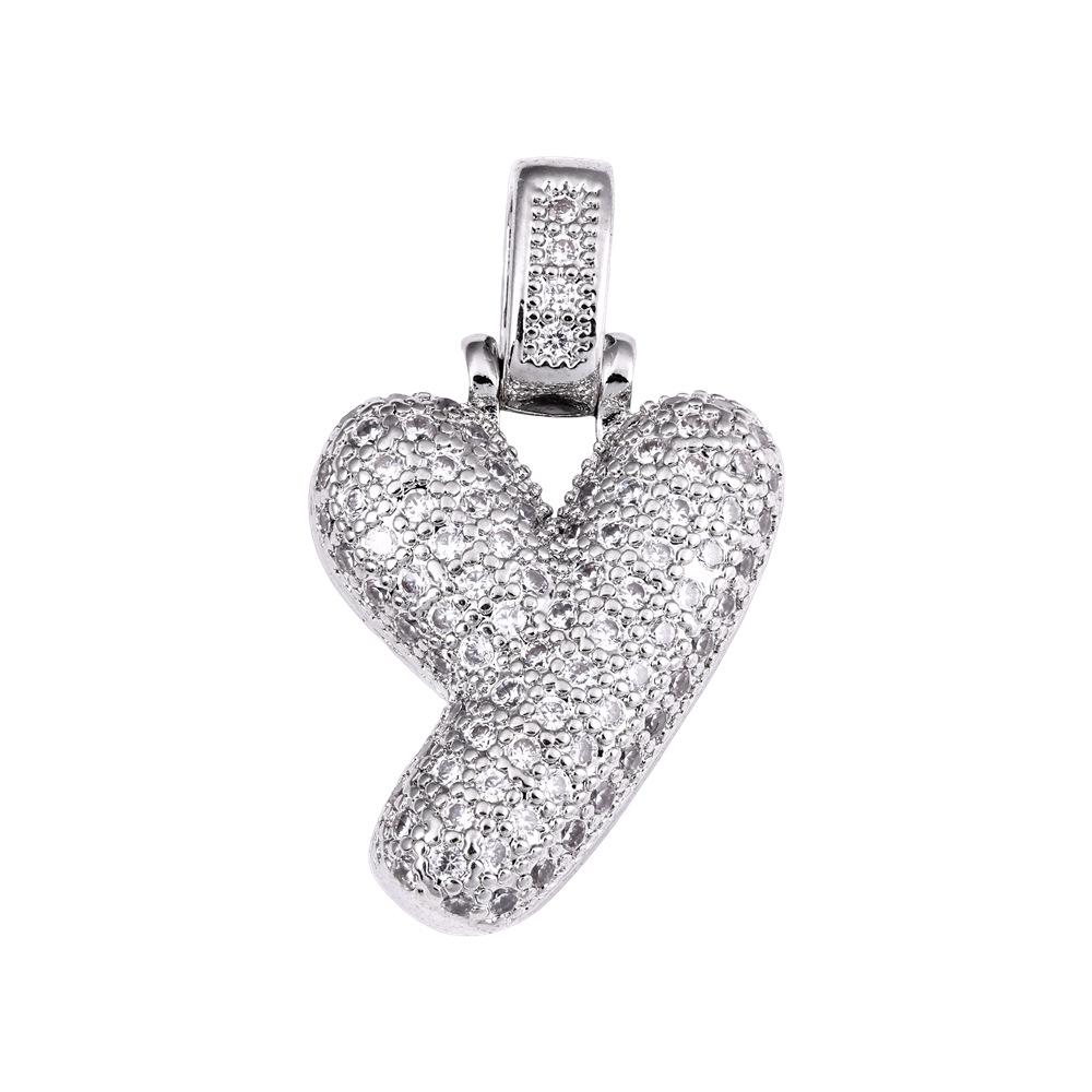 Cross Hip Hop Copper Zircon 26-Letter Pendant Necklace