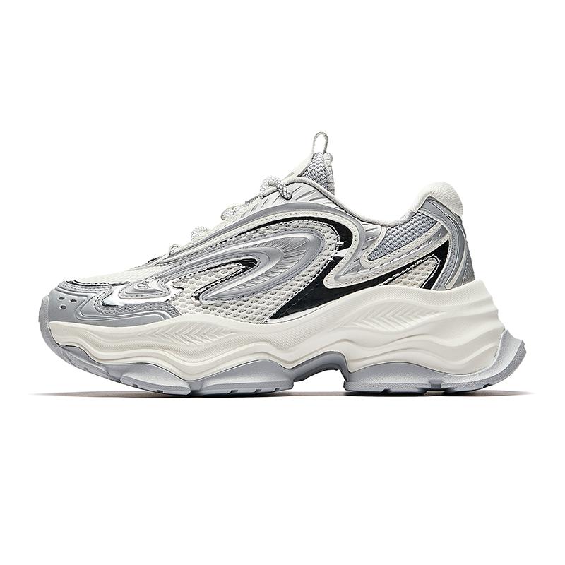 Anta Fuyiao Comfortable Fashion Durable Breathable Lightweight Low-Top Dad Shoes Kids sneaker Ivory-White Silver Mud-Lime 122638889-1 37.5