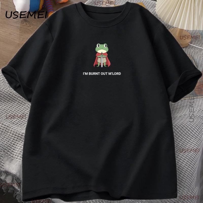 

Burnt Out Knight Frog T-Shirt Funny DnD Graphic Tshirt Casual Cotton Unisex Comfortable T Shirt Short Sleeve Streetwear Tops S разноцветный