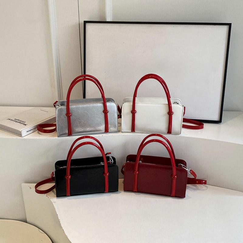 Small Retro PU Leather Underarm Bags for Women 2024 Winter Y2k Trend Korean Fashion Shoulder Bag Lady Silver Handbags Tote Bag
