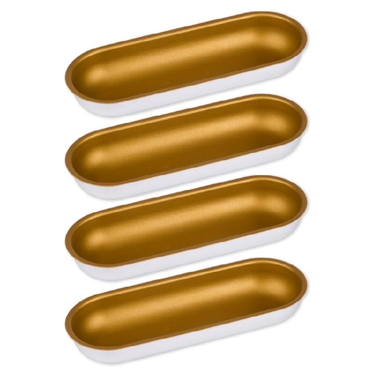 4pcs Multipurpose Hotdog Molds Golden Nonstick Aluminum Mould for Bread Baking Professional Bakewares Kitchen Supplies 1