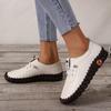 2026 New Spring Casual Women Shoes Platform Loafers  Lace Up Leather Flats Slip-On Mom Shoe