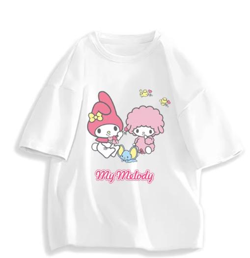 2026 New Fashion RoundNeck ShortSleeve TShirt Spring Summer Sanrio My Melody Women TShirt Unisex Trendy Cute Top Clothing