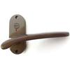 Kawaguchi Giken J-Lever, Oval Base, Display Lock, JL-20-4K-TBr, Residential Indoor Lever Handle, 50mm Backset, Brown Finish