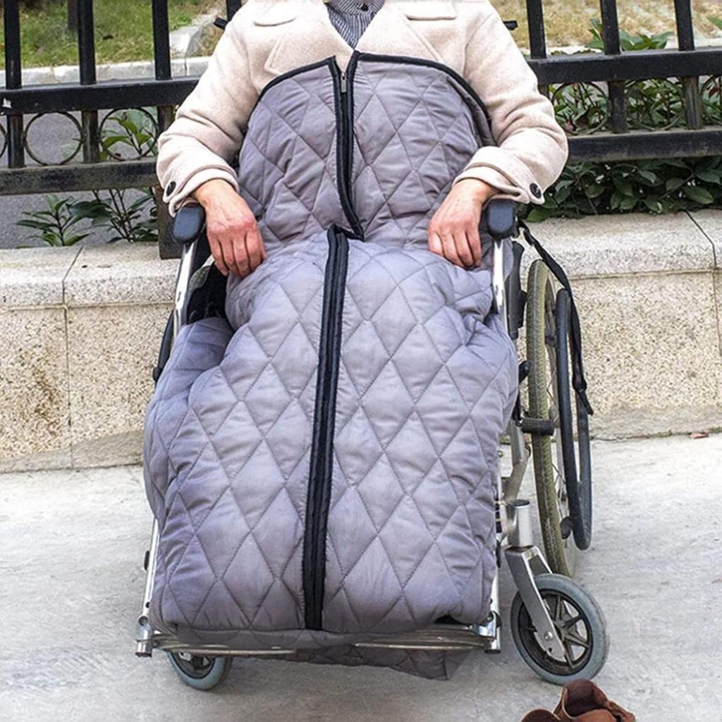 Wheelchair Warm Blanket Anti-freeze Windproof Velvet Warm Leg Lower Body Leg Cover with Zipper Black
