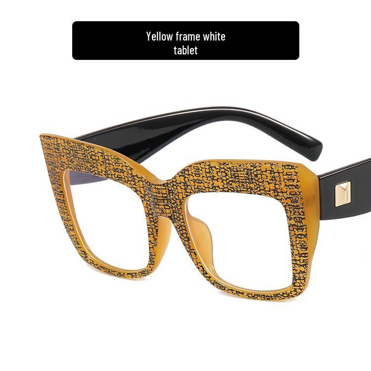 

Квадратные очки «кошачий глаз» с большой оправой и заклепками – Новый европейский и американский стиль 2022 года для женщин как