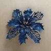 15Cm Christmas Simulation Christmas Flower Gold Dust Flower Christmas Ornament Flower Head Double Layer Hollow Gold Dust Flower