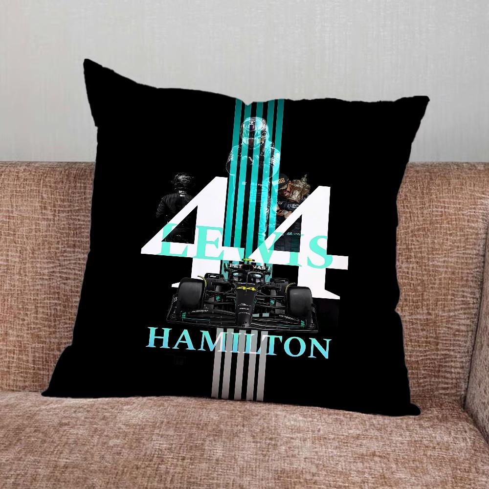 Racing 44 L-Lewis H-Hamilton Pillow Case For Home Bedroom Car Office Decoration Living Room Sofa Cushion Cover Suitable