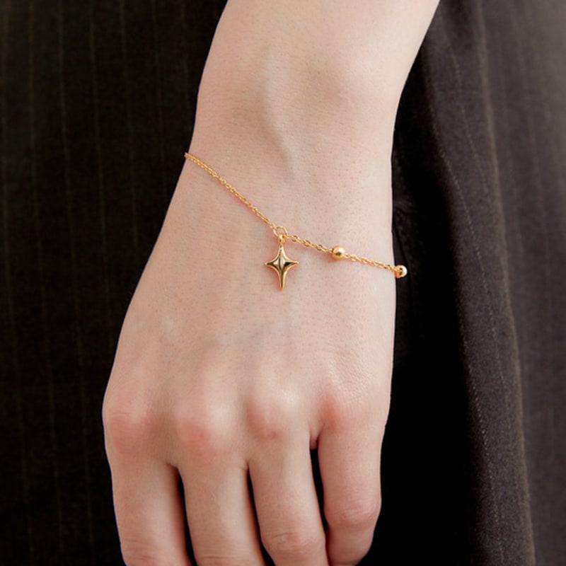

halden star pendant circle ball bracelet (W009_gold) gold