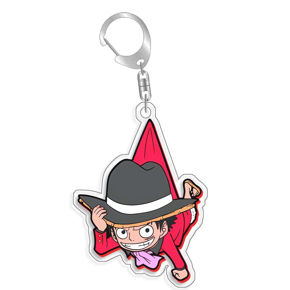for OPTCG Card Keychain Luffy Chopper Jinbe Backpack Pendant Anime Game Fans Gift Recycled Acrylic Decoration Rare Card Toy