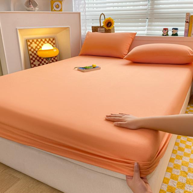Mattress Covers with Elastic Band Solid Color 1pc Fitted Sheet Soft Comfort Mattress Protector (Without Pillowcase)
