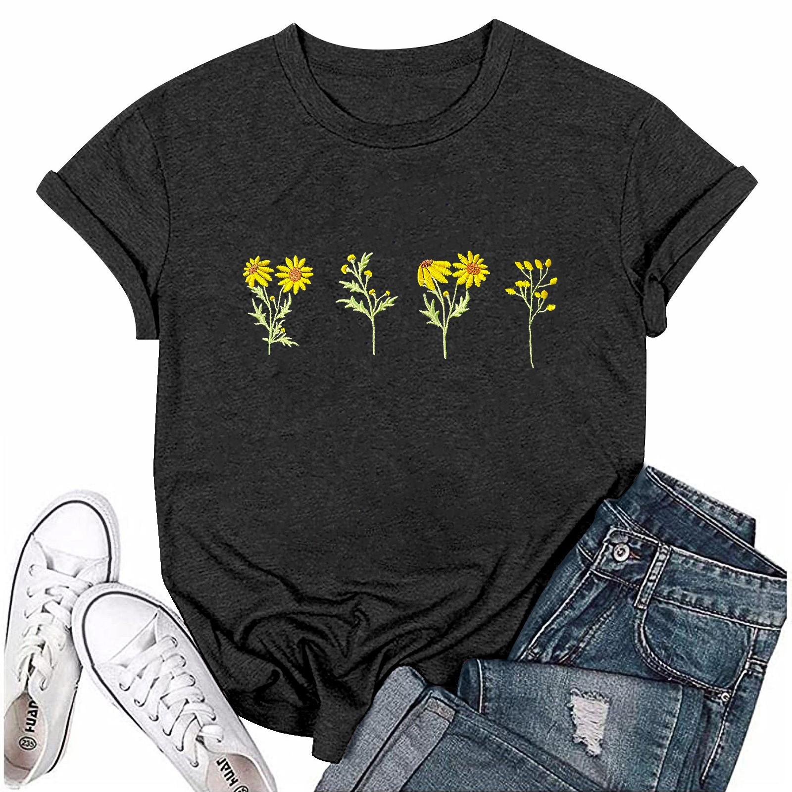 

Unisex Casual Fashion Print Crewneck Loose T-shirt M хаки