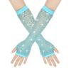 Elastic Rhinestone Gloves Shiny Long Gloves Short Fishnet Fingerless Gloves  Women's Fashion