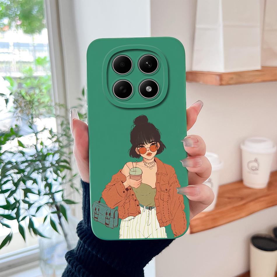 Cartoon Dinosaur Case For Poco M8 Pro 5G Back Cover For Poco M 8 Camera Lens Protection Soft Liquid Silicone Phone Protectors