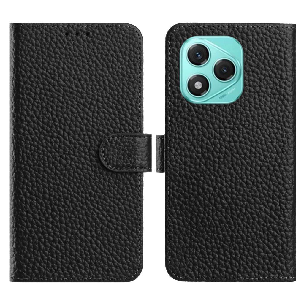 For Honor 400 Lite 5G Case Wallet Stand Litchi Texture Genuine Cow Leather Flip Phone Cover