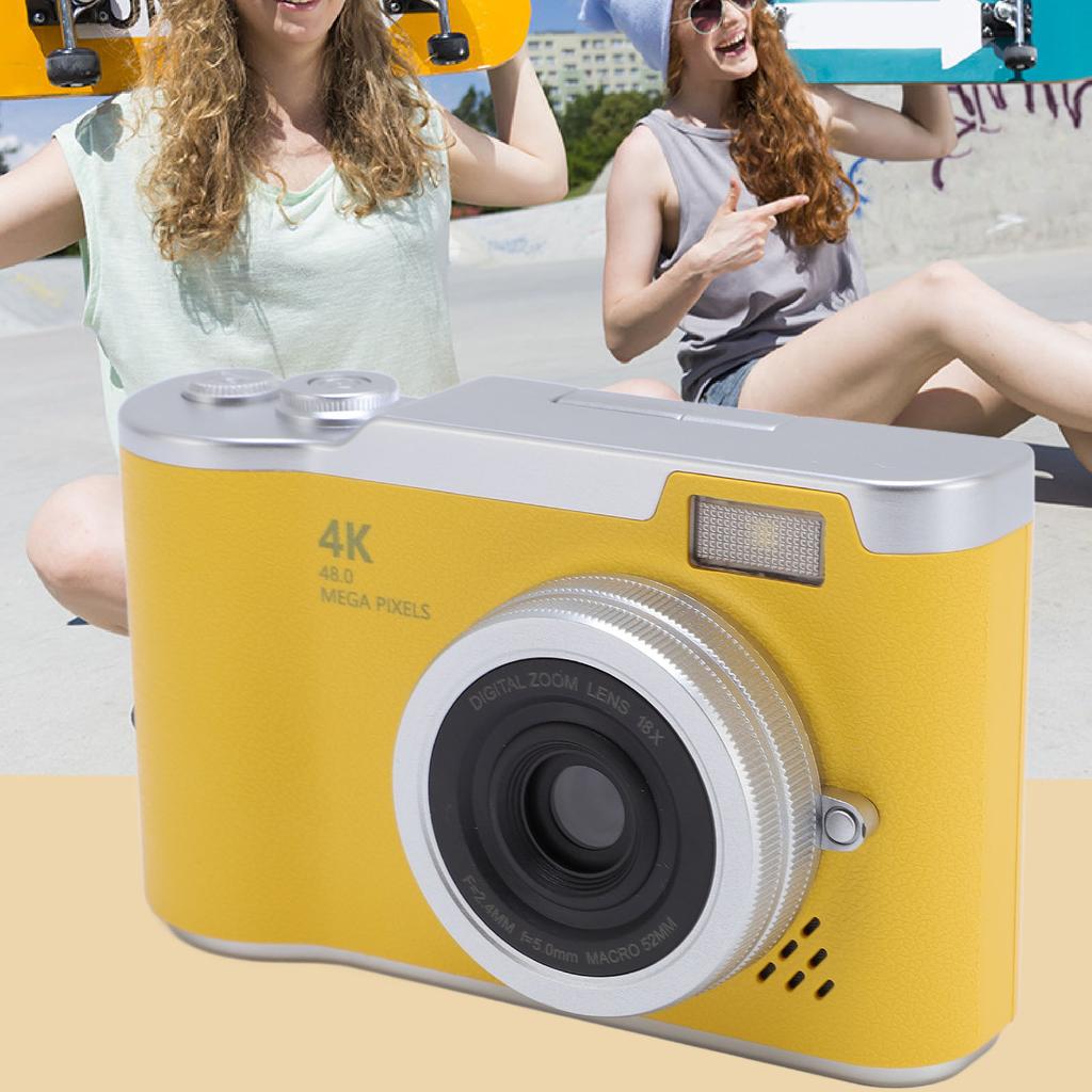 Digital Camera 4K 48MP 18x Zoom Auto   2.4 Inch Screen Built in Fill Light Compact Students Camera for Daily Travel
