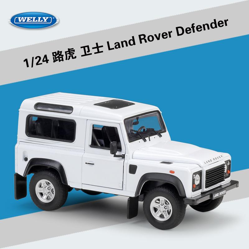 Welly 1:24 Land Rover Defender ArmyGreen alloy car model Diecasts & Toy Vehicles Collect gifts Non-remote control type transport